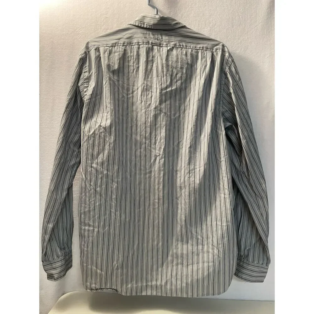 Polo Ralph Lauren size Large button up blue white‎ striped dress shirt